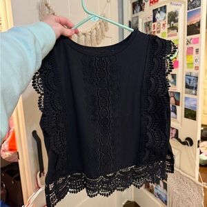 Francesca’s Black Lace Sleeveless Top